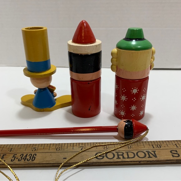 Vintage Wooden Toy Pencil Sharpeners, Pencil and crayon holder - Picture 16 of 16
